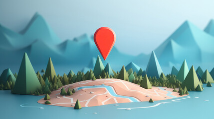 Location, Map pin with a location pin icon - obrazy, fototapety, plakaty