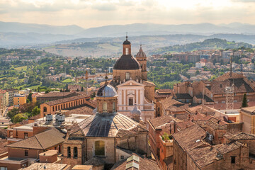 Macerata old town, city centre, Marche region, Italy