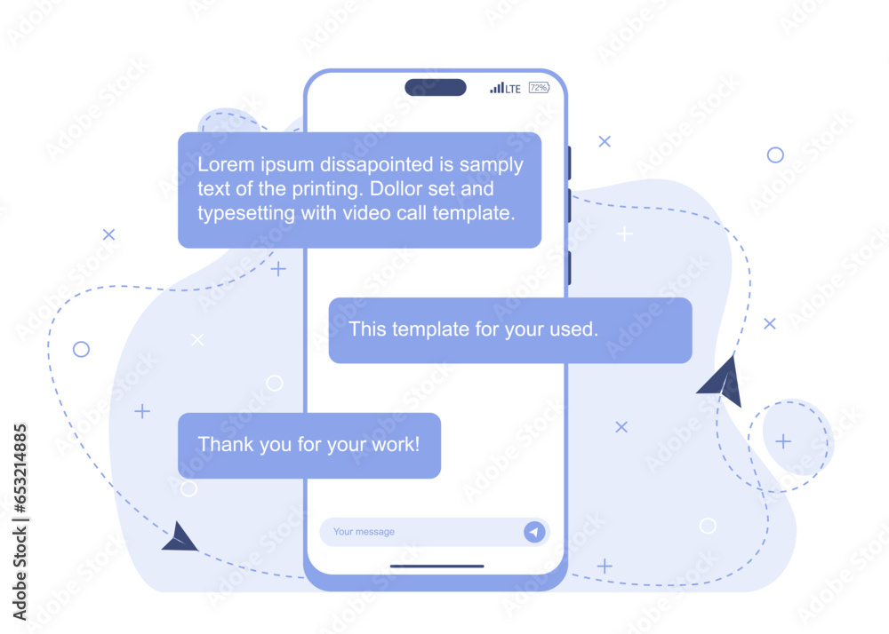 Poster online correspondence using a smartphone. communication using devices