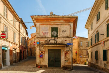 Macerata old town, city centre, Marche region, Italy - obrazy, fototapety, plakaty