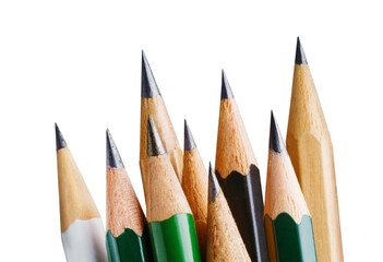 wooden pencils isolated