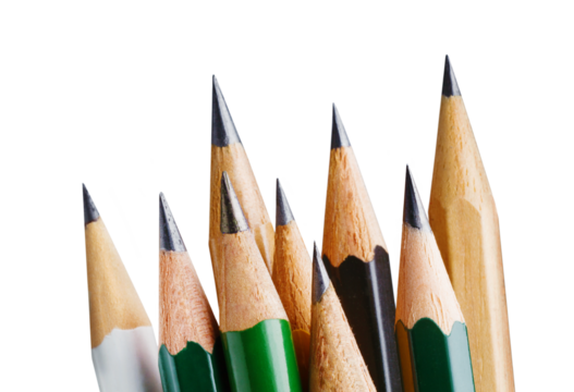 wooden pencils isolated