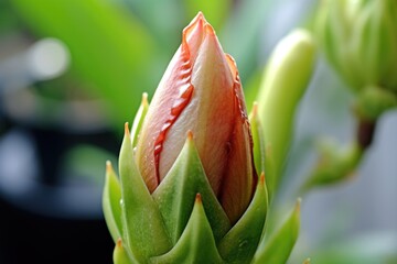 flower bud unfolding into a bloom