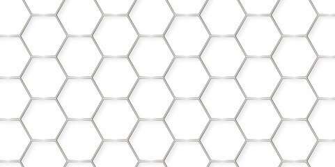 Background with hexagons white Hexagonal and golden line. Luxury White Pattern. Vector Illustration.  Futuristic abstract honeycomb mosaic white background. geometric mesh cell texture.