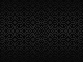 Black metal texture steel background. Perforated metal sheet.