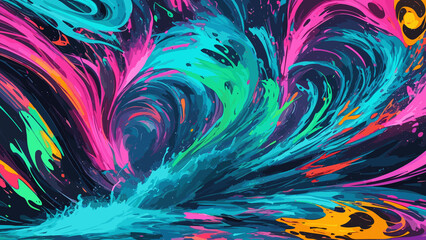 Obraz premium Vector smears splash art wave effect background. Can be use as web banner, desktop wallpaper, print design. 
