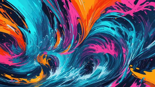 Vector smears splash art wave effect background. Can be use as web banner, desktop wallpaper, print design. 