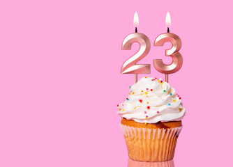 Birthday Cake With Candle Number 23
