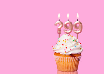 Birthday Cake With Candle Question Mark And Number 99