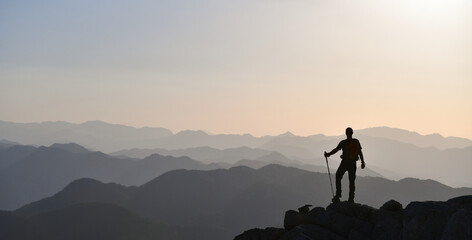 Man Watching the Spectacular View of the Sunset