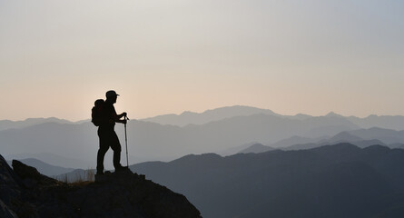 Man Watching the Spectacular View of the Sunset