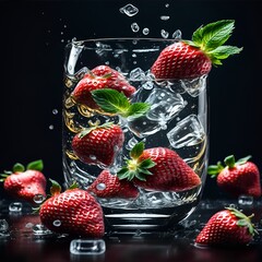 Luscious Strawberries in a Crystal Clear Glass