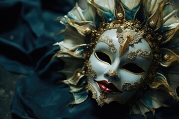 macro shot of a dramatic theatrical mask for drama class
