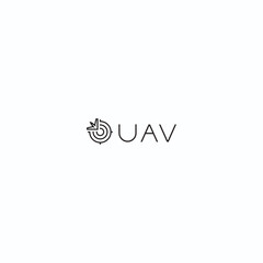
  Drone, UAV shop logo, poster. Drone icons set. Collection of 4 drone's isolated on white background. Vector illustration