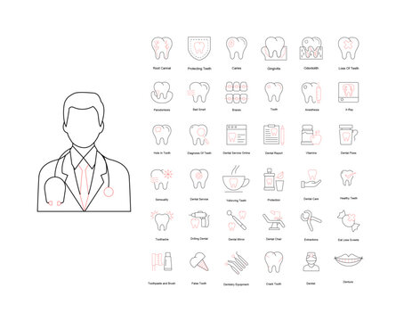 Dental Hygiene Icons, Oral Care Icons, Dentistry Icons.