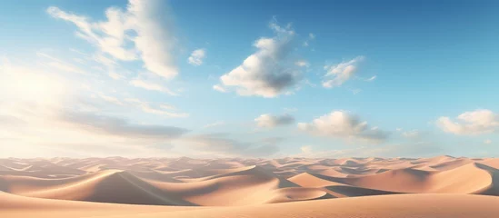 Poster illustration of a desert against a sky backdrop © AkuAku