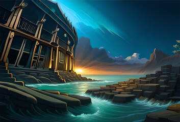 night in the sea, png