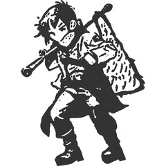 Worthwhile Monster Harvest Vintage Illustration Vector