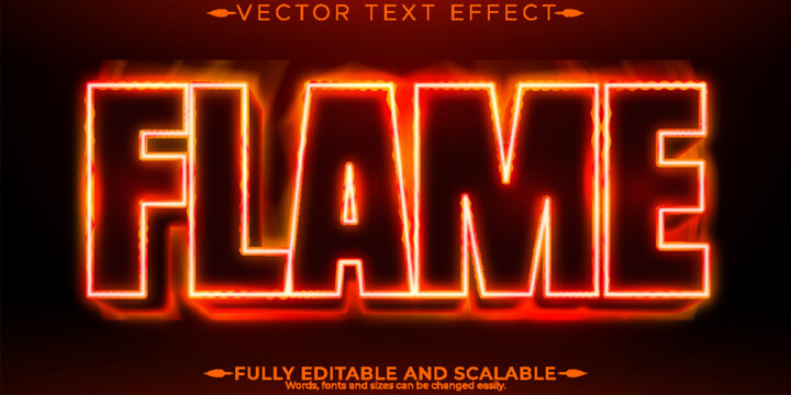 Fire text effect, editable flame and hell text style