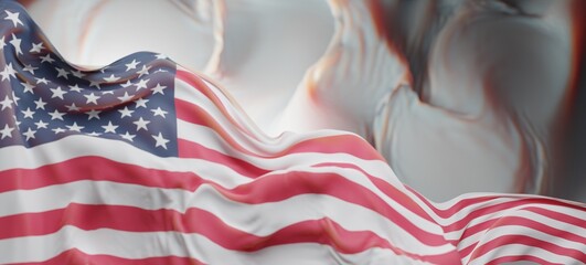 Abstract United States Flag 3D Render Background (3D Artwork)