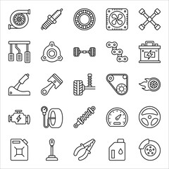 Car repair icon. Car Parts line icons set. vector illustration on white background