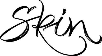 Skin logo vector. Handwritten calligraphy font for logo design for beauty sphere.