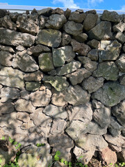 Basalt, stone, stone wall, shadow, close-up,