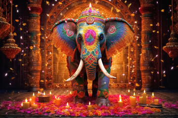 Fototapeta premium Lord Ganesha for Ganesh Chaturthi. Generative Ai