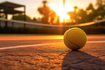 tennis ball at the tennis court. Generative Ai