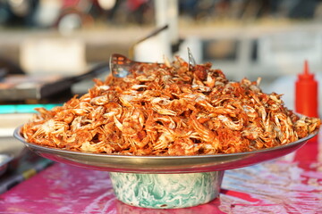 picture of delicious fried crab dish in a frying pan