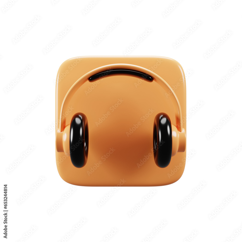 Aufkleber mobile phone user interface icon concept. audio button icon on 3d rendering