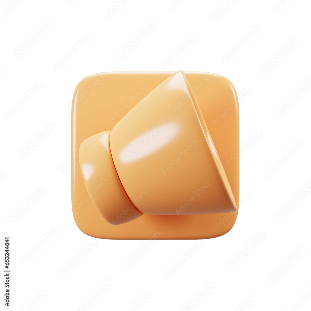 Aufkleber mobile phone user interface icon concept. speaker button icon on 3d rendering
