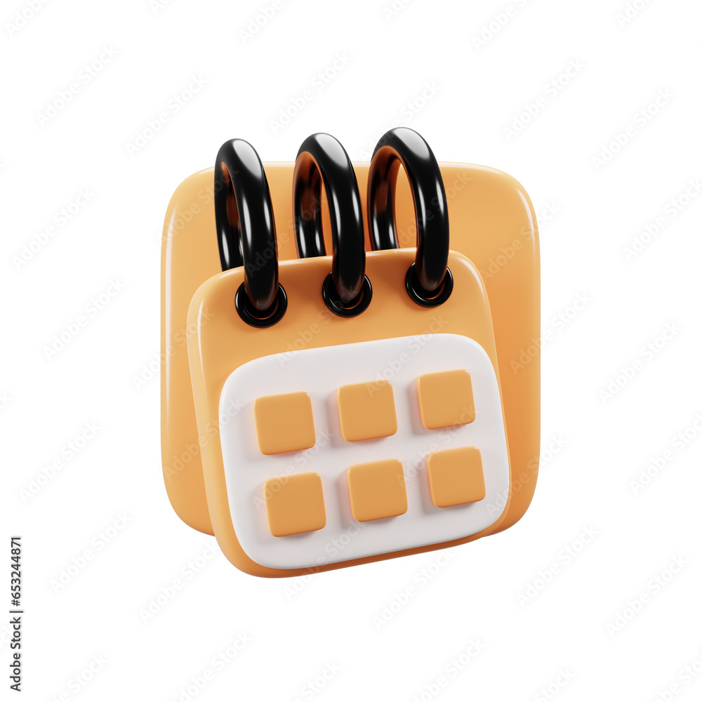 Poster mobile phone user interface icon concept. calendar icon on 3d rendering