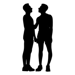 Vector illustration. Silhouettes of men. Partners.