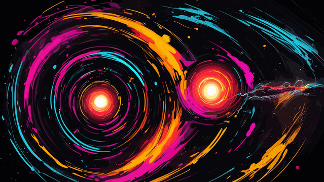 Smears splash art black hole/cyclone effect background. Can be use as web banner, desktop wallpaper, print design.