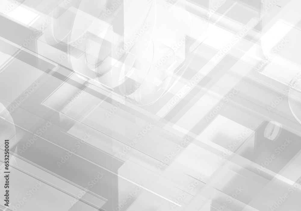 Aufkleber abstract 3d white gray color blockchain isometric digital technology texture background.