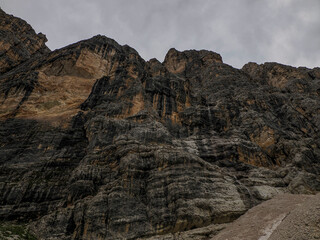 monte croce cross mountain in dolomites badia valley panorama landscape