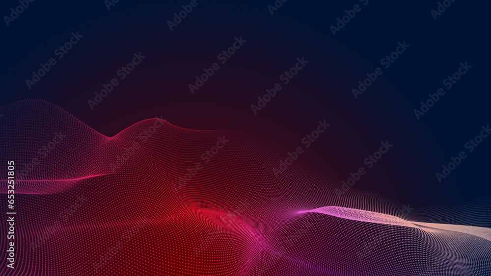 Canvas Prints abstract dot red purple wave gradient texture technology background.