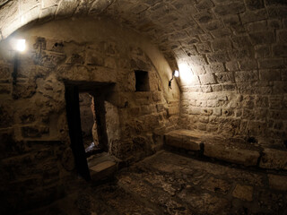 Cellar Jail prison in Dubrovnik Croatia medieval Rector's Palace Croatian Knezev dvor Italian...