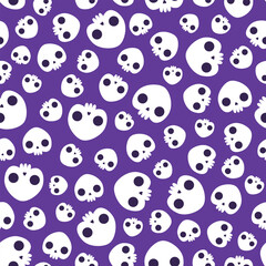 Vector seamless background with skulls