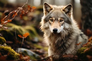 Foto op Plexiglas Solitary wolf in its natural habitat, Generative AI © Shooting Star Std