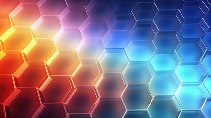 Fototapeta premium digital hexagon grid network illustration tech futuristic, texture data, shape polygon digital hexagon grid network