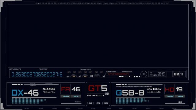 Video overlay template futuristic cyber and technology frame with alpha channel