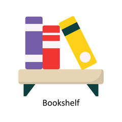 Fototapeta na wymiar Bookshelf vector Flat Icon Design illustration. Symbol on White background EPS 10 File 