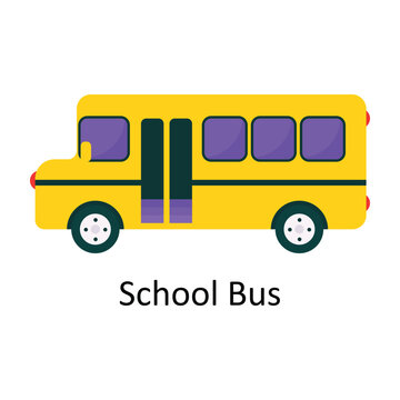 School Bus vector Flat Icon Design illustration. Symbol on White background EPS 10 File 