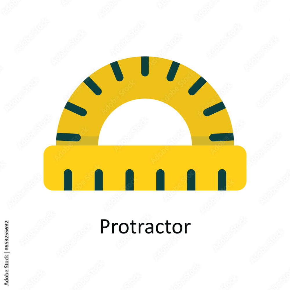 Poster protractor vector flat icon design illustration. symbol on white background eps 10 file
