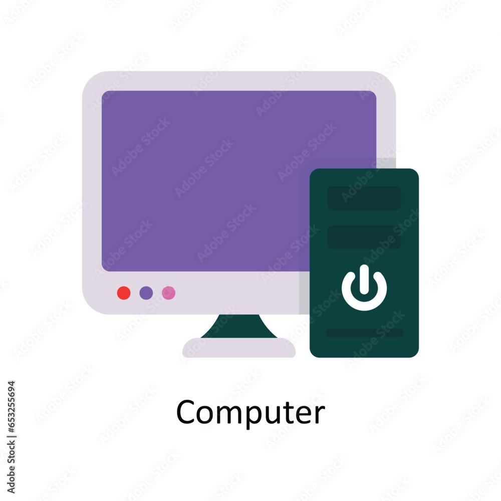 Poster computer vector flat icon design illustration. symbol on white background eps 10 file