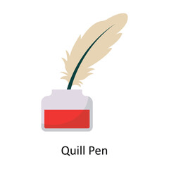 Quill Pen vector Flat Icon Design illustration. Symbol on White background EPS 10 File 