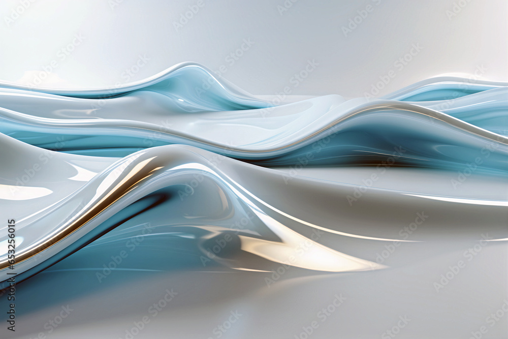 Aufkleber abstract background with wavy lines. smooth waves. generative ai