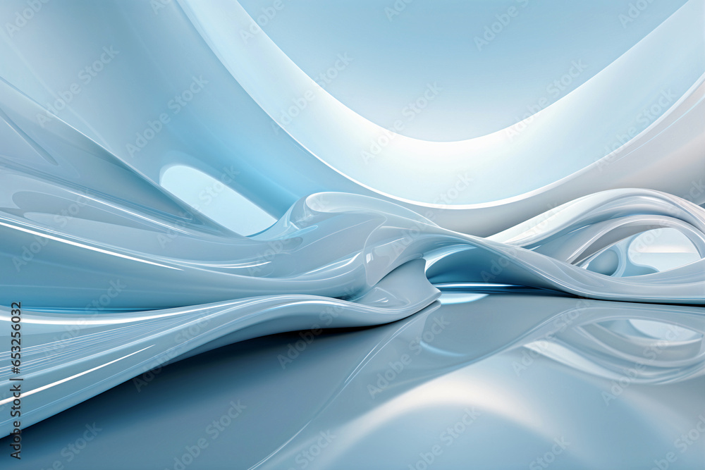 Aufkleber abstract background with wavy lines. smooth waves. generative ai